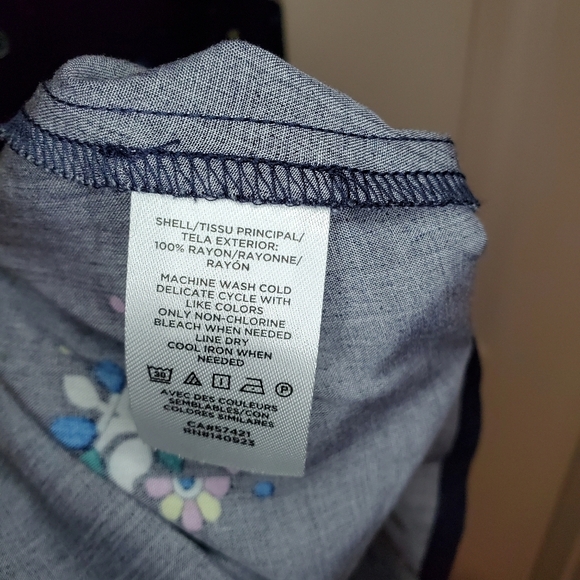 Loft Outlet Blue Button Up Dress w/tie Sz 12P - Picture 7 of 10